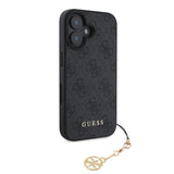 Guess 4G Charms Collection Hybrid Case for iPhone 16 6.1" Black - GUHCP16SGF4GCK