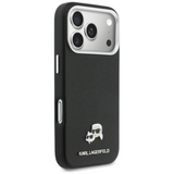 Karl Lagerfeld Karl & Choupette Head Pins Saffiano Case with MagSafe iPhone 17 Pro 6.3" Black - KLHMP17L6PFKCLK