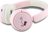 Hello Kitty Face Logo Bluetooth Wireless Headphones Pink - HKOBHV6ROKFP