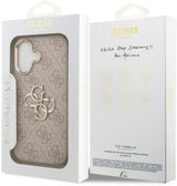 Guess PU Leather 4G Big Logo Gold Frame Case for iPhone 17 6.3" Pink - GUHCP17S4GMGCPI