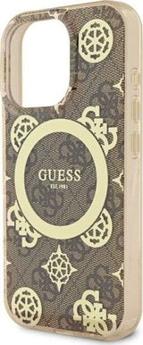 Guess IML Peony On 4G Background Case with MagSafe for iPhone 16 Pro Max 6.9" Brown - GUHMP16XH4PYEEW