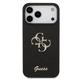 Guess PU Fixed Glitter Big 4G Metal Logo Case for iPhone 17 Pro Max 6.9" Black - GUHCP17XHG4SGK