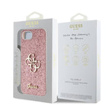 Guess PU Fixed Glitter 4G Metal Logo Case for iPhone 16e 6.1" Pink - GUHCPSE4HG4SGP