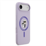 Karl Lagerfeld Liquid Silicone Karl and Choupette Case with MagSafe for iPhone 17 Air 6.5" Purple - KLHMP17MSCMKCRHU