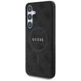 Guess Leather 4G Coloured Ring Classic Logo Case with MagSafe for Samsung Galaxy S25 6.2" Black - GUHMS25SG4GFRK