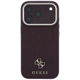 Guess Saffiano Small 4G Logo Case for iPhone 17/18 Pro Max 6.9" Burgundy - GUHMP18X6PSA4DMU