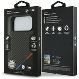 BMW M Carbon Tricolor Line Case with MagSafe for iPhone 17 Pro Max 6.9" Black - BMHMP17X23PUDTK
