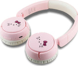 Hello Kitty Face Logo Bluetooth Wireless Headphones Pink - HKOBHV6ROKFP