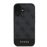 Guess PU 4G Stripe Case for iphone 16 6.1" Black - GUHCP16SG4GLGR