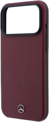 Mercedes Leather Semi Wrap Iconic Line Case with MagSafe for iPhone 17/18 Pro Max 6.9" Burgundy - MEHMP18X25PFWSTR