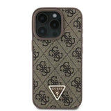 Guess Leather Metal Logo Strass Crossbody Case for iPhone 16 Pro Max 6.9" Brown - GUHCP16XP4TDSCPW