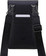 Karl Lagerfeld Saffiano Karl & Choupette Universal Phone Pouch with Strap Black - KLWBSAKCPMK