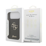 Guess PU Fixed Glitter Big 4G Metal Logo Case for iPhone 17 Pro Max 6.9" Black - GUHCP17XHG4SGK