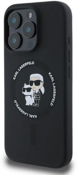 Karl Lagerfeld Silicone Karl and Choupette Hardcase with MagSafe for iphone 16 Pro Max 6.9" Black - KLHMP16XSCMKCRHK