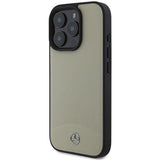 Mercedes MB Textured and Plain Leather Case with MagSafe for iPhone 16 Pro Max 6.9" Beige - MEHMP16X23RBARE