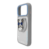 Nimmy Glasses Cool Dog Face Case with Detachable MagSafe Grip Stand for iPhone 17 Pro 6.3" Grey Blue - N-YJKM-CXZJ-IP17-PRO-028