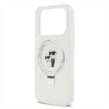 Karl Lagerfeld Ring Stand Karl and Choupette Case with MagSafe for iPhone 17 Pro 6.3" Clear - KLHMP17LHMRSKCH