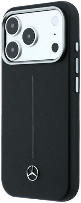 Mercedes Leather Semi Wrap Iconic Line Case with MagSafe for iPhone 17/18 Pro Max 6.9" Black - MEHMP18X25PFWSTK