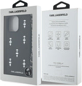 Karl Lagerfeld Saffiano Crystals with Chain Case for iPhone 16 Pro 6.3" Black - KLHCP16LPSADJSK