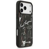 Karl Lagerfeld Grained Pattern & Logo Case with MagSafe for iPhone 17 Pro Max 6.9" Black - KLHMP17XPGGRMPK