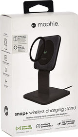 Mophie Qi 15W Snap+ Wireless Charging Stand Black with 20W USB C UK Plug