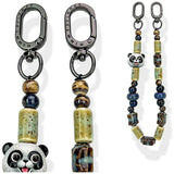 Nimmy Big Eye Cute Pet Travel Panda Mobile Phone Chain Bag Charm Ceramic Bracelet Black - N-XDY-SL-06