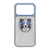 Nimmy Glasses Cool Dog Face Case with Detachable MagSafe Grip Stand for iPhone 17 Pro 6.3" Grey Blue - N-YJKM-CXZJ-IP17-PRO-028