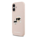 Karl Lagerfeld Liquid Silicone Double Head Case with MagSafe for iPhone 17 6.3" Pink - KLHMP17SSKCHPPLP