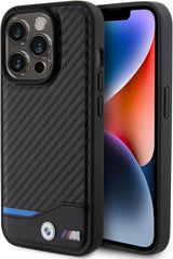 BMW Leather Carbon Case for iphone 15 Pro 6.1" Black - BMHCP15L22NBCK