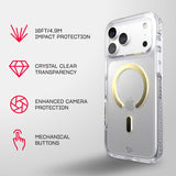 Tech21 Evo Crystal Case with MagSafe for iPhone 17/18 Pro Max 6.9" Clear Gold - T21-11700