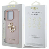 Guess Grained Big 4G Logo & Small Classic Logo Case for iPhone 16 Pro Max 6.9" Pink - GUHCP16XPGT4MBP