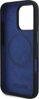 BMW M Series Silicone Hexagon Blue Line Case with MagSafe for iPhone 16 Pro 6.3" Black - BMHMP16L23SHEB