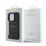 Guess Saffiano Peony Stamp Case with MagSafe for iphone 16 Pro Max 6.9" Black - GUMP16XPSAPSMEK