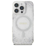 Guess Resin Gradient Glitter Hardcase with MagSafe for iPhone 16 Pro 6.3" Silver - GUHMP16LRGRGES