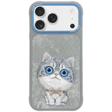 Nimmy Big Eye Cute Pet Silver Shaded Cat Case with MagSafe for iPhone Pro 6.3" Grey Blue - N-XDY-IP17-PRO-023