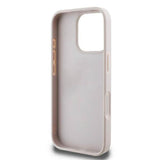 Guess Leather Metal Logo Strass Crossbody Case for iPhone 16 Pro 6.3" Pink - GUHCP16LP4TDSCPP