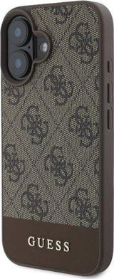 Guess PU 4G Stripe Case for iphone 16 6.1" Brown - GUHCP16SG4GLBR