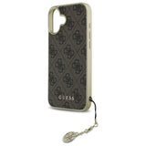 Guess 4G Charms Collection Case for iPhone 16 6.1" Brown - GUHCP16SGF4GBR
