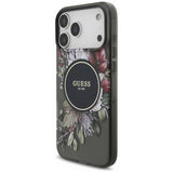 Guess IML Flowers Pearl Strap MagSafe Case for iPhone 17 Pro Max 6.9" Black - GUHMP17XHFWBRCESK