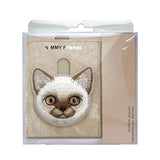 Nimmy Big Eye Cute Pet Siamese Cat Face Card Sleeve Holder Brown - N-XDY-KT-026