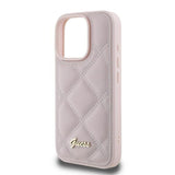 Guess Quilted Metal Logo Case for iPhone 16 Pro 6.3" Pink - GUHCP16LPSQSQSP