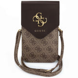 Guess PU Leather Grained 4G Metal Logo Universal Phone Bag Brown - GUWBPG4L4CNW