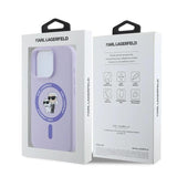 Karl Lagerfeld Liquid Silicone Karl and Choupette with MagSafe Case for iphone 16 Pro 6.3" Purple - KLHMP16LSCMKCRHU