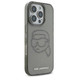 Karl Lagerfeld IML Rhinestones Karl Head Case for iPhone 16 Pro Max 6.9" Black - KLHCP16XHKHDCELK
