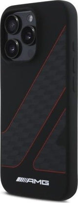 Mercedes Benz AMG Checkered Flag Pattern Case with MagSafe for iPhone 16 Pro Max 6.9" Black - AMHMP16X2SCFR