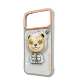 Nimmy Cool & Cute 2.0 Bear Case with MagSafe Stand for iPhone 17 Pro Max 6.9" Grey Orange - N-YJKM-CXZJZH-IP17-PRO-MAX-011-A