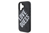 Guess 4G Big Love Logo Leather Case with MagSafe for iPhone 16 6.1" Black - GUHMP16SP4PLGWK