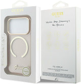 Guess IML Script Metal Logo Case with MagSafe for iPhone 17 Pro Max 6.9" Pink - GUHMP17X5HTCSMSP