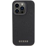 Guess Stamped Leather 4G Case for iphone 15 Pro Max 6.7" Black - GUHCP15XP4EPMK