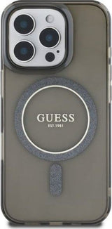 Guess IML Glitter Circle Case with MagSafe for iPhone 16 Pro 6.3" Black - GUHMP16LHFGEREK